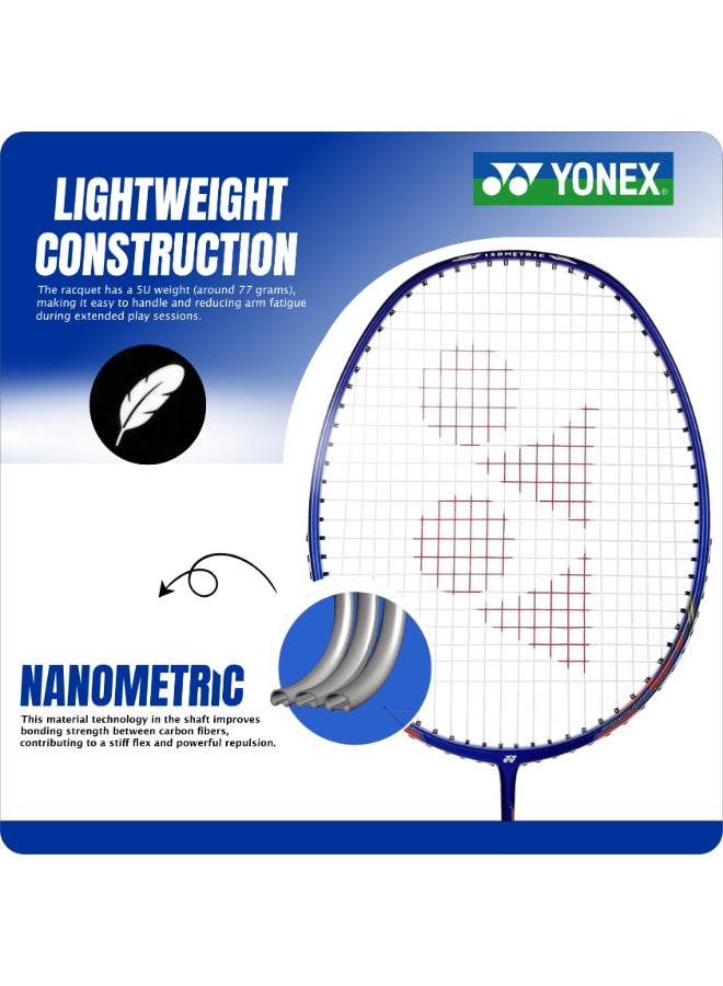 يونيكس مضرب تنس الريشة YONEX NANORAY 72 خفيف | 5U G4 | نانومتري | إكس-فوليرين | إطار AERO+ Box | متساوي القياس | قلب ذو ملمس صلب | وصلة T مدمجة جديدة | مع غطاء كامل - Image 3
